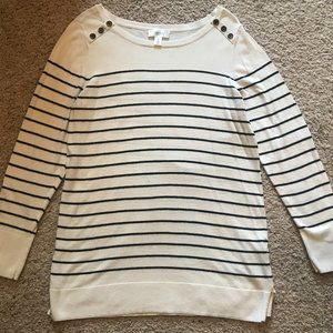 Motherhood Maternity Off White Striped Sweater